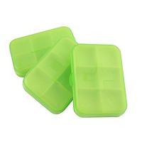 uxcell Plastic Travel Portable Square Shaped 6 Compartment Pill Case Box 3pcs