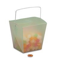 Lime Green Frosted Plastic Chinese Take Out Boxes 2 3/4" X 2" | Quantity: 12