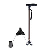 OULYO- Walking Stick Lightweight Aluminum Alloy Canes with LED Light Crutches Adjustable Height Levels for Arthritis Seniors Disabled and Elderl. (Color : Bronze)