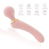 Whisper Quiet Treat Vibration with USB Cable Rechargeable Waterproof, Handheld Electric Personal Massager, Cordless, Adjustable 10 Speed (Light Pink)