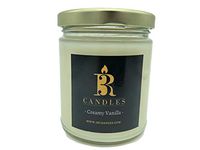 3R Candles Creamy Vanilla Scented Glass Jar Candle - Soy/Paraffin Wax Blend - with Coconut Berries & Tonka Beans - Birthday Gifts for Women - Fall Home Decor Gift for Friend - Housewarming Fragrance