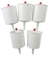 White Plastic Push Button Lever Hand Communion Cup Filler Bulk Pack for Churches 5 Inch, Set of 5