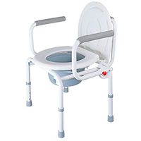 Lncpda Bedside Commodes for Adults Medical Shower Chair Bath Seat Bariatric Toilet Seat Adjustable Height Fold Portable,for Adults Handicap, Elderly,A