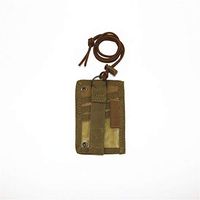 AKDSteel FGJ Outdoor Id Card Holder Card Bag Neck Lanyard Key Ring Adjustable Loop Patch Document Bag Khaki 13.5cm x 9cm