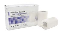 Medical Tapes. Case of 40 Surgical Tapes 3" x 10 yds. Non-sterile Plastic Tape for tubing and Medical Devices. Water Resistant Adhesive Tapes. Hypoallergenic, Latex-Free.