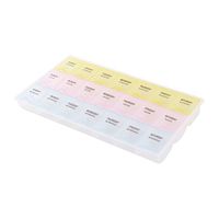 uxcell Plastic 21 Compartment Pill Box Holder Medicine Container Storage Case