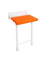 SPLY DTEM Legged Bathroom Folding Chair Elderly Disabled Children Bathing Wall Chair Wall Chair Aisle for Shoes Bench Bath Chair (Color : Orange)