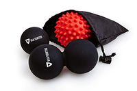 VIA FORTIS Premium Massage Ball Set: Fascia Ball, Duo Ball and Hedgehog Ball for Self Massage and Treatment of Connective Tissue - 3 Massage Balls with Practical Bag