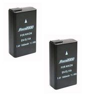 TWO 2X EN-EL14A Batteries for Nikon Df D3300, Nikon D5300, Nikon P7800, Nikon Digital Camera