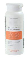 Bottle of Antifungal Powder. Shaker Bottle Powder 3 oz. with 2% Strength Miconazole Body Powder. Relieves itching, Scaling, Cracking, Burning, Redness and More. Non-allergenic and Non-sensitizing.