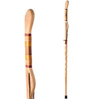 Brazos 58" Hickory Texas Safari Wood Twisted Walking Stick Hiking Trekking Pole, Made in the USA