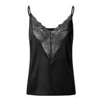 general3 Camisoles for Women Sexy Lace V Neck Sleeveless Patchwork Sling Tank Tops Tunic Blouse(Black,X-Large)