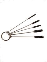 5 Piece Mini Metal and Nylon Tube Pipe Cleaner Brush Set with Keychain Ring