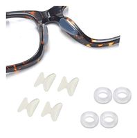 AM Landen 2 piars Silicone Nose Pads Plus 2 Pairs Temple End Ring Tips (1.8mm Butterfly, Clear)