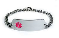 Lupus Medical ID Alert Bracelet with Embossed Emblem from Stainless Steel. Style: Classic Wide, Premium Series.