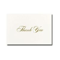 Gold Thank You Note Cards and White Envelopes - 48 Pack