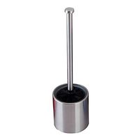 GQSC Stainless Steel Toilet Brush,Glass Liner Bathroom Bathroom Toilet Brush with Base Toilet Brush Soft Brush Head Stainless Steel Toilet Brush/Silver / 34.5cm
