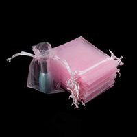 LNKA 100 PCS Assorted Colors Size Drawstring Organza Gift Bags Jewelry Pouches Festival Wedding Party Favor Candy Bags for Choose (Pink (100pcs), 15CMx20CM(5.9"x7.87"))