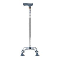 Crutches Olds Four-Legged Retractable Non-Slip Canes Lightweight Walkers Portable Outdoor Walking Crutch (Color : Silver, Size : 66cm)