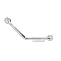 CSI Bathware BAR-BB12-TW-125-PO-SOAP Shaped Boomerang Grab Bar with wire soap dish, Polished Stainless