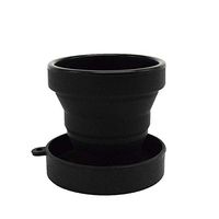 SPEQUIX Collapsible Silicone Cup with Lid Menstrual Cup Holder Foldable Sterilizing Storage Container Foldable Travel Cup for Outdoors (Black)