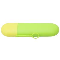 Meolin Toothbrush Storage Box Plastic Toothbrush Case Toothbrush Holder/Cover for Travel Use Toothpaste Toothbrush Box Case Container,Green + yellow cover,206.53.5cm