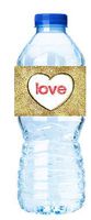 Heart of Love Happy Valentine's Day Party Decoration Water Bottle Labels -15pack