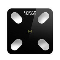 Digital Bathroom Scales Weight Smart Digital Scale Ultra Slim Analyzer Bluetooth Body Fat Scale Measuring Water, BMI, Muscle Mass, Bone Mass Body Composition Monitors (Color : Black, Size : 26CM)