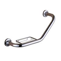 ZENGZHIJIE Bathroom Grab Bar Anti-Slip Grab Rails Towel Rails Safety Shower Handrails Support, Toilet Grab Handle (Size : Bending and soap net)