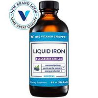 The Vitamin Shoppe Liquid Iron, BlackBerry Vanilla Flavored, Easily Absorbed, Non Constipating, Energy Production Immune Support (8 Fluid Ounces Liquid)
