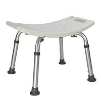 Bath chair aluminum alloy no back bathroom stool with shower card slot height 7 gear adjustment comfortable curved large seat plate for disabled people, patients, the elderly and the infirm