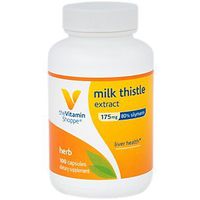 The Vitamin Shoppe Milk Thistle Extract 175mg Capsules, Silymarin Extract for Healthy Liver Support – Seed/Fruit Once Daily Complex for Detoxification Pathways, and Overall Liver Health (100 Capsules)