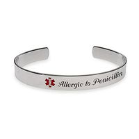Personalized Engraved Stainless Steel Medical Alert Bangle ID Bracelet Customized Free - Ships from USA