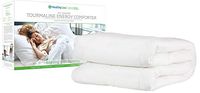 HealthyLine Energy Comforter - Tourmaline Fiber Filled, 233 TC White Cotton Shell, Lightweight, Breathable - Biomagnetic Negative Ion and Far Infrared Therapy (King Size)