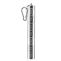 Daily Pill Organizer Travel Pill Case 7 Day,Weekly Pill Box Container Keychain Pill Holder for Purse Pocket Outdoor Camping (1pc)