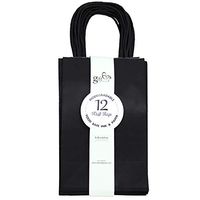 GIFT EXPRESSIONS Black Kraft Paper Bags, Kraft Gift Bag, Premium Quality Paper (Sturdy & Thicker), Biodegradable, Party Bags, Shopping Bag, Kraft Bags (12 CT Small, Black)