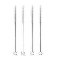 Wenjuan Stainless Steel Metal Drinking Straw/Reusable Straws Cocktail Spoons/Cleaning Brush Kit Set Travel Outdoor Household (4 X Brush)