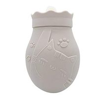 Microwave Heating Water Bottle, Soft Silicone Hot Water Bag with Knit Cover, Nature Warming Bag for Body Pain Relief, Hot and Cold Therapy, Nice Gift for Christmas,Gray