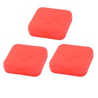 uxcell® Plastic Hiking 4 Compartments Medicine Pill Holder Storage Box Case 3pcs Red