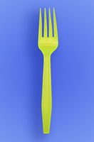 Wow Plastics Inc. Medium Weight 6" Fork - Neon Yellow - 2/500 (1,000/Case)