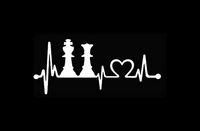 Makarios LLC King Queen Chess Heartbeat Love Cars Trucks Vans Walls Laptop MKR| White |5.5 x 2.25|MKR604