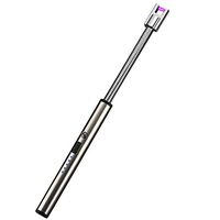 smallwoodi USB Lighter,Arc Lighter 360 Degree Rotating Long Electric Rechargeable USB Kitchen Lighter Windproof Electronic Cigarette Lighter Plasma Pulse Arc Grilling Flameless Lighter Grey
