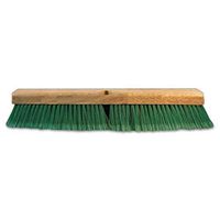 Push Broom Head, 3quot; Green Flagged Recycled PET Plastic, 24quot;