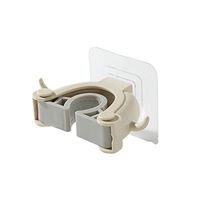 Mop and Broom Holder Wall Mounted Mop Organizer Holder Brush Broom Hanger Kitchen Tool Organizer Waterproof Garage Systems for Organizing 1PC (Khaki)