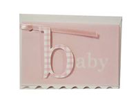 Gift Enclosure Card, Pink"Baby", Set of 3 Cards with Envelopes