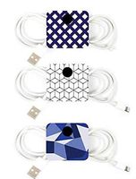 RuMe 'Tech Burrito' Cord Organizer (Set of 3) Graphic Azul