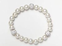White Magnets and 3 Shambella Beads Bracelet (7)