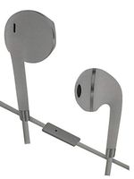SENTRY HB875 Stereo Earbuds, White-Silver, IN-LINE MIC, ZIPPERED CASE