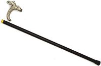 Snake Eye Tactical Pewter Design Handle Walking Cane w/Small Handle Storage, No Blade, 34.5" Overall (Ram)