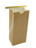 NEWPAK 1/2 LB Festive Tin Tie Bags Available in Solid, Green, Gold, Black and Blue,Size - 3 3/8 x 2 1/2 x 7 3/4″ (Gold)